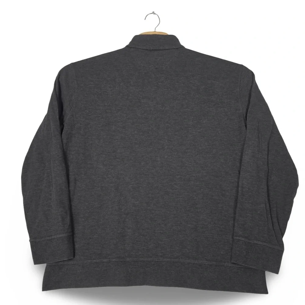 Polo Ralph Lauren Mens XL Charcoal Gray Quarter Zip Jersey Knit Pullover Sweater